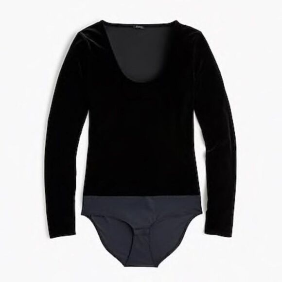 New J Crew Scoopneck Stretch Velvet Bodysuit S - Picture 2 of 4